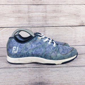 Footjoys Womens FJ Leisure 92905 Egyptian Blue Snake Print Golf Shoes Size 7 M
